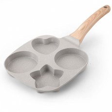 귀월미 계란후라이팬 4구팬 하트 별팬 브런치팬, 1개, 19cm 1개, 19cm