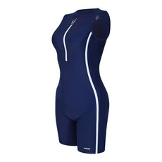 [M-3XL] 누이브 여성용 마린 반집업 3부 실내 수영복 2컬러