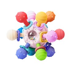 雪倫小舖 曼哈頓手指球 牙膠 軟膠球 固齒器 曼哈頓原子手抓球 磨牙棒 寶寶手抓球, 立體款, 1個, F