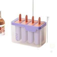 食品級冰棒模具盒 DIY 4連格, 紫色, 10個