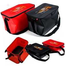 접이식 밑밥통 낚시 미끼 보관 가방 방수 코팅 내마모 멀티 수납 케이스 휴대용, 1개, 유니피스 국산접이식 밑밥통36리터(레드)