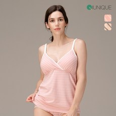 [국내생산] 뉴니끄 면모달 원터치 스트라이프 임산부 수유나시 2color 5size 택1
