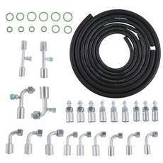 25PCS 에어컨 호스 및 피팅 키트 범용 연장 길이 호스 #6#8#10 AC 포함