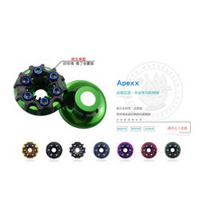 APEXX 鋁合金 前叉防倒球 車身防倒球 終身保固 適用多款車型, 綠色