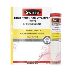 Swisse Ultiboost高單位維他命C1000mg發泡錠 草莓風味, 60顆, 1盒