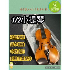 柚子樂器 1/2小提琴 法國琴橋 原木轉軸 中階適用款, 1個