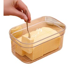 SUUNI 500g 치즈 치즈 버터 수납 밀폐용기 버터절단함, 1개, 노란색