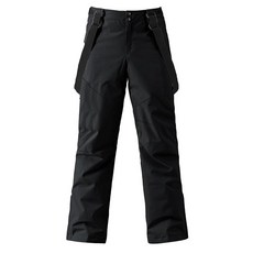 YEEFINE 남성용 방수 스노우 스키 팬츠 단열 따뜻한 겨울 아웃도어 스노우보드 턱받이 멜빵 포함 225971 8633554699, 블랙