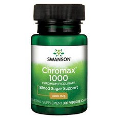 Swanson 斯旺森 Chromax吡啶甲酸鉻素食膠囊 1000mcg, 60顆, 1罐