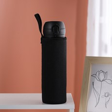 루나버블 휴대용 손잡이 물병 파우치 [블랙] 550 750 1000 생수 텀블러 보틀 커버 등산 가방 걸이형 음료 물통 주머니, 1개, 1000ml