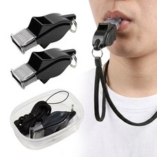 앙플러스 프리미엄 강력 호루라기 휘슬, 2개, 블랙