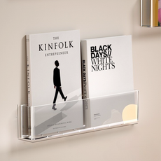 파로브 무타공 아크릴 전면 책장 책꽂이 선반, 1단, 투명