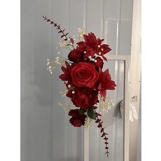 인조 초승달 꽃줄 장식 웨딩 배경 실크 가랜드 생일 파티, 1개, 8. Red A. 1PC