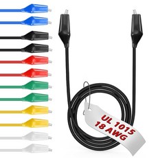 12개 / 20인치 와이어가 달린 악어 클립 UL1015 /18AWG 6가지 색상 점퍼 테스트 리드 세트 1 77인치 납땜 E ELEC, 20 in. (50cm), 12pcs