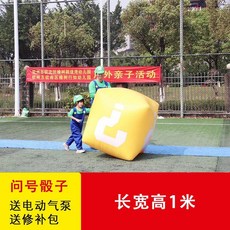 물음표 박스 노란색 옐로우 에어풍선 에어바운스 사각형 공기조형물, 두께 1m의 물음표 주사위, 1개