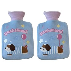 StarR 닥스훈트 스퀘어 보온 물주머니 블루 500ml, 2개