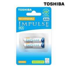도시바 임펄스 AAA 800mAh 니켈수소 충전지 카드 2개입, 1개