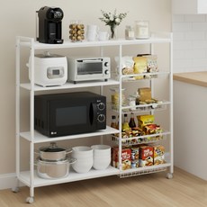 위즈룸 이동식 렌지대 주방 수납장, 화이트+화이트