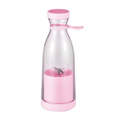 300ML 휴대용 블렌더 주방 과즙 컵 스무디 믹서 기계 신선한 주스 추출기 내장 충전식 배터리, 분홍색