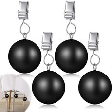 Cinnvoice 4팩 헤비 듀티 커튼 웨이트 테이블보 야외 테이블 샤워 플래그블랙용 금속 클립 포함 볼