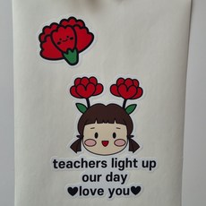 일회용 의류스티커 영어유치원 스승의날, 여아