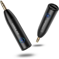 블루투스 5.3 차량용 AUX 어댑터 향상된 마이크 3.5mm 잭 USB C 충전 견고한 케이스 포함 1개 256013, Black