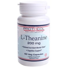 Protocol For Life Balance L-茶氨酸素食膠囊 200mg, 60顆, 1罐