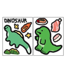 스티커 폰꾸 아이패스꾸미기 리무버블 판다 공룡 귀여운스티커 큰스티커 다꾸, 1세트, DINOSAUR