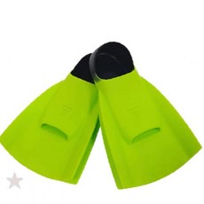 수영 훈련용 짧은 물갈퀴 형광 연두색 고무 발목 밴드 일체형 물놀이 수중 운동, 숏핀오리발 오렌지 XXS