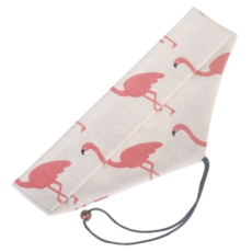 餐具收納綁繩收納袋 - 三角便攜餐具袋 刀叉湯匙筷子環保吸管收納袋 餐袋 婚禮小物, 1個, 橫開綁繩款, 粉鶴