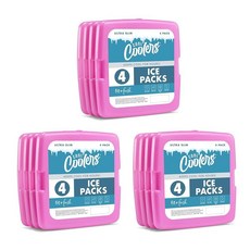 Fit + Fresh Cool Coolers + Fresh 재사용 및 오래 지속되는 슬림 아이스 팩 도시락용 콜드 팩 런치 백용 아이스 팩 그린 8팩, Purple 12 PK