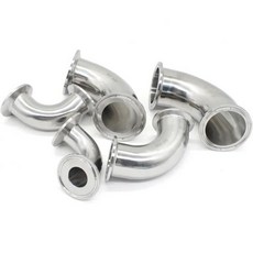 파이프 피팅 시설 SS304 316L 스테인리스 스틸 3클립 90도 엘보우 34 1 2 4 외경 19253851108 위생 플랜지 505 64 775 119mm 연결63mm S, 51밀리미터 페룰 64