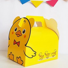 K10 동물피스박스 노랑오리 2개 어린이집 선물 유치원 포장용품 동물상자 dew+6429Dt