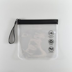 登機透明袋 防水防塵 夾鏈袋 透明收納袋, 1個, 20*20,黑色,1個, N/A