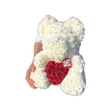 고루 반지 곰돌이가 40cm 품은 여성용 데일리 선물용 곰돌이 꽃(40cm레드) 선택안함