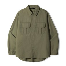 트릴리온 TRILLION 피그먼트 워싱 투 포켓 오버핏 긴팔 셔츠 [카키] TRSSH32KH 119396