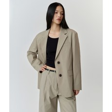 무신사 스탠다드 WOMAN 우먼즈 워시드 코튼 오버사이즈 블레이저 [카키 베이지]