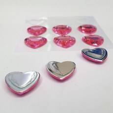 꾸미기 연핑크 라벨 스티커 9p 입체 하트스티커 보석 lov+748SF