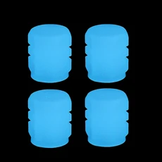4Pcs 자동차 빛나는 줄기 밸브 모자 오토바이 자전거 바퀴 타이어 스타일링 장식 형광 액세서리, 01 Blue-A-4PCS