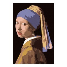 플레이어바웃 DIY 명화그리기 세트 유화 10 x 15 cm, 진주귀걸이를 한 소녀 (AX267), 1개
