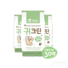 펫크린 귀 크린 물티슈 30매 강아지티슈 귀청소, 1개