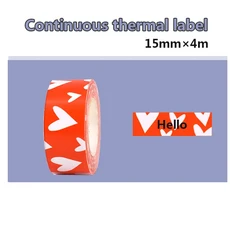 1pcs 15mm * 4m KingJim LR5C MP20 LRRK1C 라벨 TEPRA Lite 프린터와 호환되는 연속 미니 러블리 스티커, Heart
