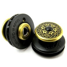 LOXX E-VIC-BLK 安全背帶釦 背帶扣 背帶釘 復古黃銅雕花 黑底 德國製, 1個, LX13-E-VIC-BLK