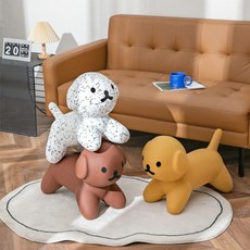 강아지 모형 조형 플라스틱 간이 의자형, 옐로우