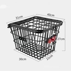 쉬운 설치 자전거 후면 바구니 금속 조정 가능한 산악 자전거 바구니 블랙 실버 고정 내구성 배낭 보관, 04 3