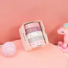 學生手帳鹽系純色膠帶 紙膠帶, 1個, 基礎款膠帶【2】共5捲