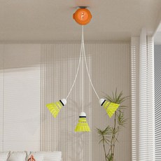 마샤투 셀프 실내 배드민턴 부메랑 셔틀콕 3p + 리드줄 세트, 혼합색상, 4개입, 1세트