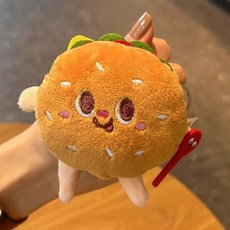 회색냥이키링 귀여운 고양이 캣 깜냥이 미니인형 소프트 백팩 쓴 깜장 개 큐트, A. 햄버거