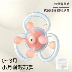 嬰幼兒益智咬咬球 固齒器 搖鈴 手抓球, 1個, 拉斐爾星系【小巧抗菌款 全身可拆洗】