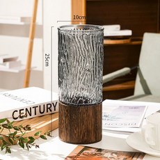 꽃병 화분 화병 카페 레스토랑 나무받침매끈(재) 장식 거실 꽃집 유리병